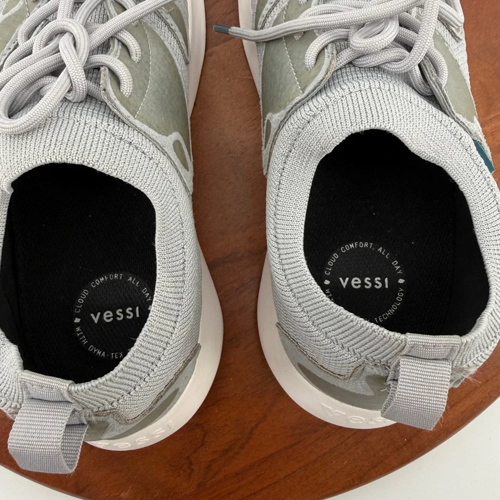 Vessi Everyday 2  Grey Waterproof Knit Athletic Sneakers Walking Shoes Women's 9